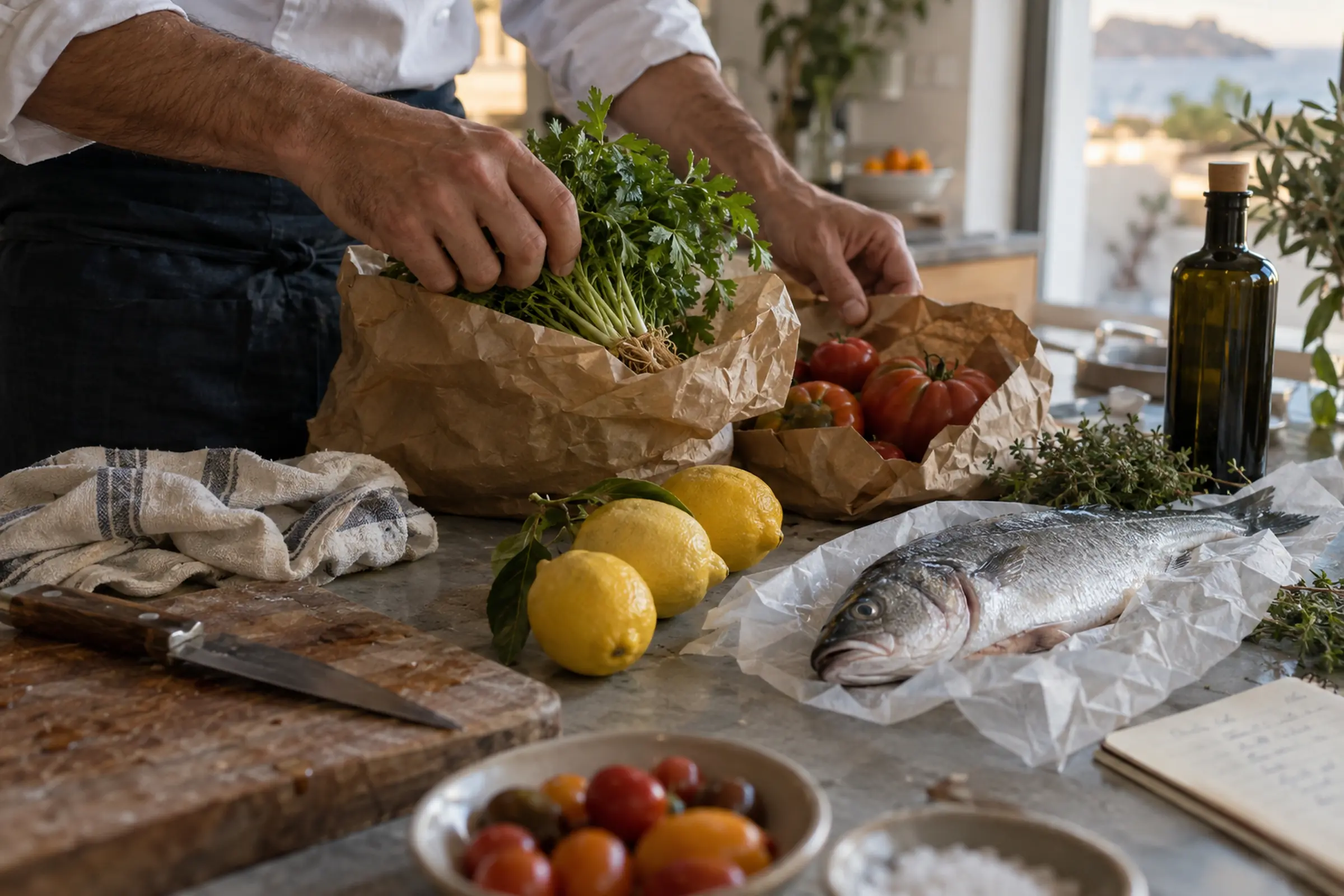 Local produce, selected for the menu.